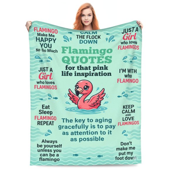 Flamingo Lover Gift for Women, Ultra Soft Plush Flannel Fleece Flamingo Throw Blanket, Cozy Fluffy Decor for Couch, Bed, Christmas Birthday Present 50x40