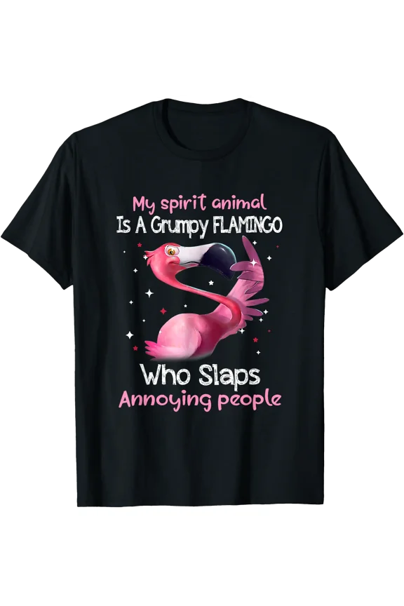 Flamingo Lover My Spirit Animal Is Grumpy Flamingo Funny T-Shirt