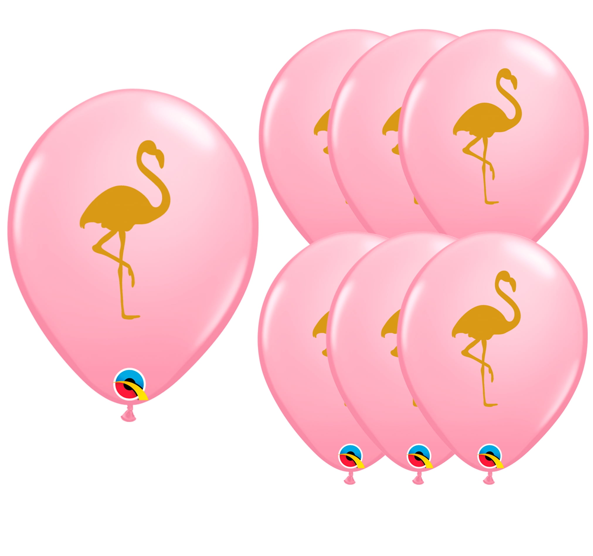 VEIL ENTERTAINMENT Flamingo Luxe Luau Summer Party Standard 11" Latex Balloons, 6 CT, Pink Gold