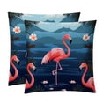 thumbnail image 1 of Flamingo Luxurious Velvet Throw Pillow Covers with Unique Patterns - Set of 2 Pillow Covers and Inserts, 16x16, 18x18, 20x20 Inches for All Occasions, 1 of 6