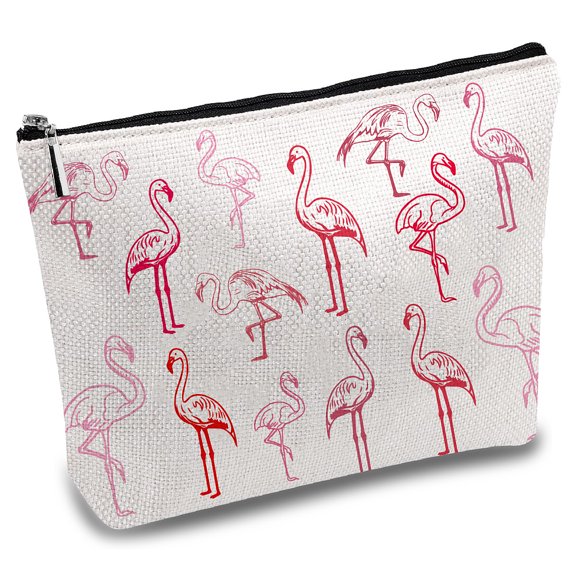Flamingo Makeup Bags Pink Cosmetic Pouch with Zipper Pouches Pencil Pouch Polycotton Toiletries Travel Bag Organizer Purse Accessories Gifts for Her