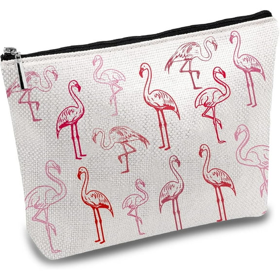 Flamingo Makeup Bags Pink Cosmetic Pouch with Zipper Pouches Pencil Pouch Polycotton Toiletries Travel Bag Organizer Purse Accessories Gifts