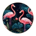 thumbnail image 1 of Flamingo Microfiber Leather Round Coasters (6PCS) - 11x11 cm/4.3x4.3 in Square Drink Coasters Set for Table and Home Decor, 1 of 6
