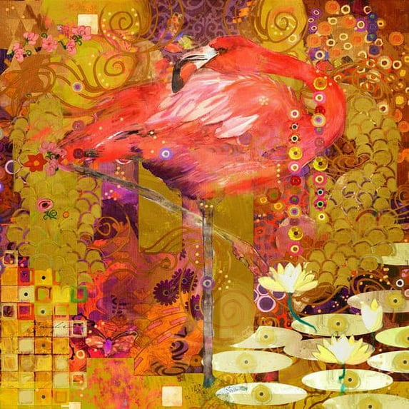 "Flamingo Mingle" Painting Print on Wrapped Canvas