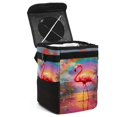 thumbnail image 1 of Flamingo Mini Trash Can for Car: Foldable, Leak-Proof with Lid and Hanging Storage Bag, 1 of 6