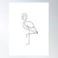 thumbnail image 1 of Flamingo Minimal Line Drawing Poster Wall Art, Modern Wall Decor For Living Room Bedroom, 8x12 UNFRAMED, 1 of 3