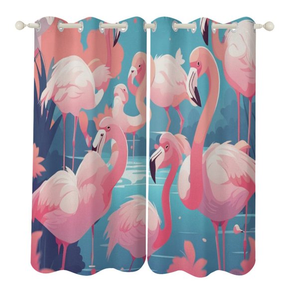 Flamingo Modern Window for Living Room Curtains for Child Bedroom Kitchen Decor Blinds Drapes