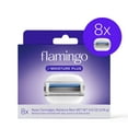 thumbnail image 1 of Flamingo Moisture Plus Women's Razor Blade Refill Cartridges, 8 Count, 1 of 9