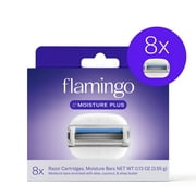 Flamingo Moisture Plus Womens Razor Blade Refill Cartridges, 8 Count