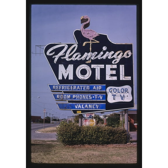 Flamingo Motel sign Canvas Wall Art (20" x 30")