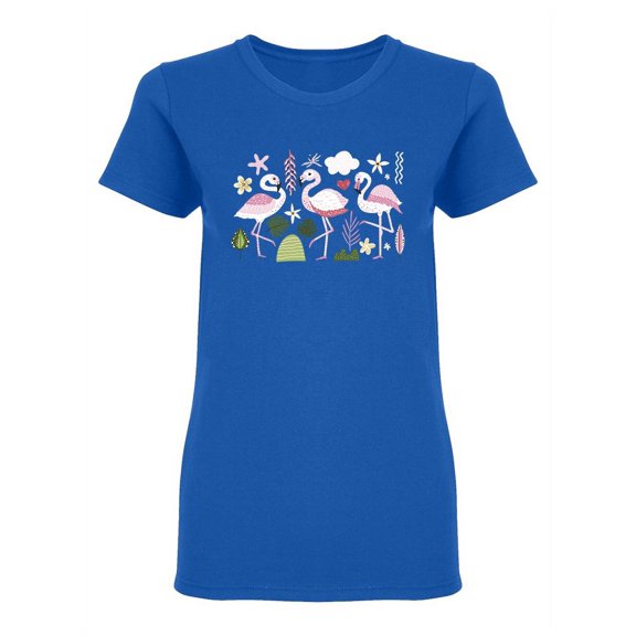 Flamingo Nature Set Shaped T-Shirt Women -Image by Shutterstock, Female Medium