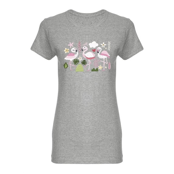 Flamingo Nature Set Shaped T-Shirt Women -Image by Shutterstock, Female x-Large