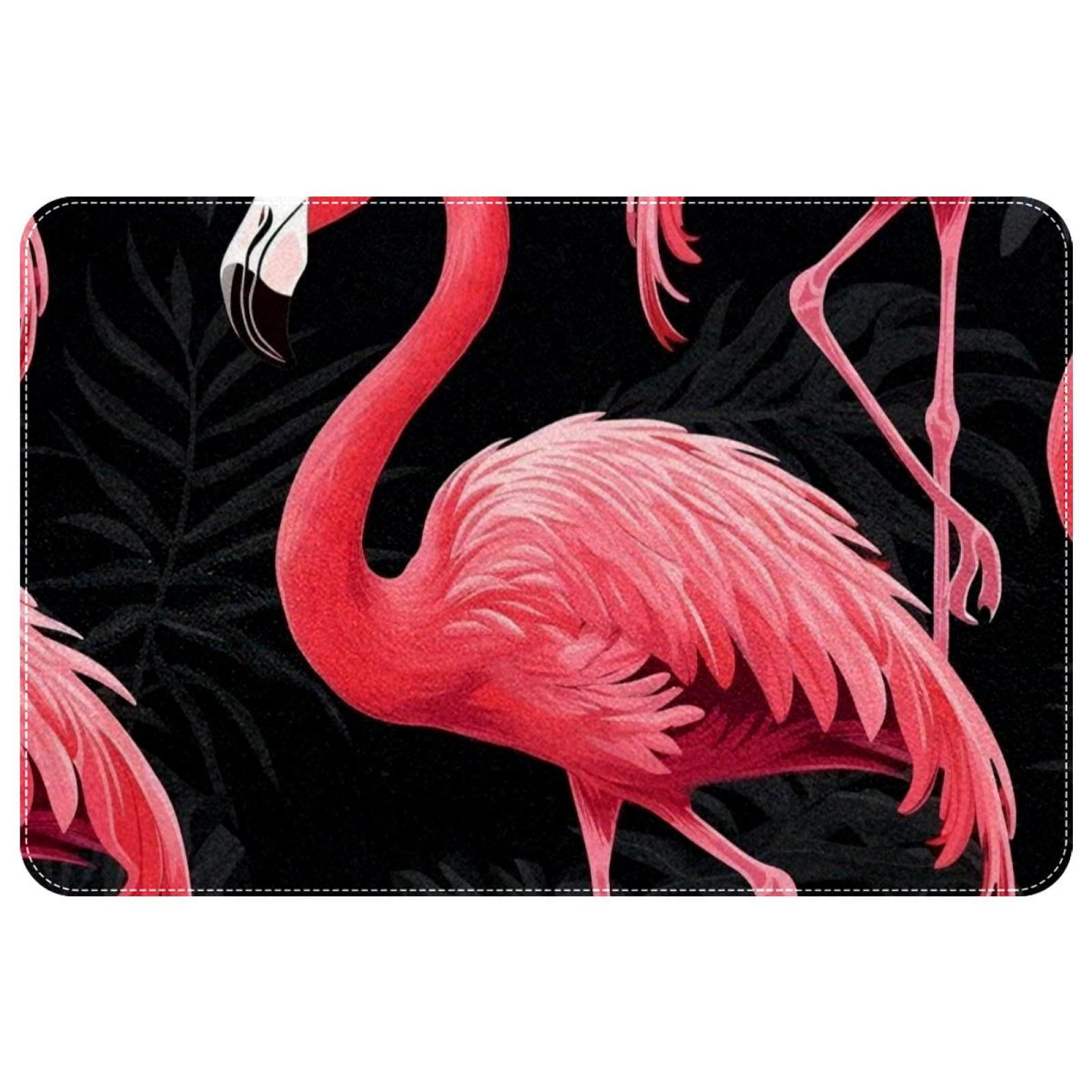 Flamingo Non-Slip Polyester Office Rug, Machine Washable Chair Rug ...