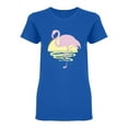 thumbnail image 1 of Flamingo On A Sunset Shaped T-Shirt Women -Image by Shutterstock, Female Large, 1 of 2