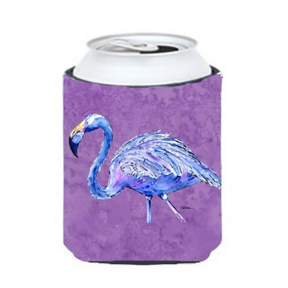 Flamingo On Purple Can Or bottle sleeve Hugger - 12 oz.