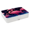 thumbnail image 1 of Flamingo PU Leather Jewelry Boxes Necklace Holder Display Case with Removable Compartment Portable, 1 of 6