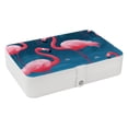 thumbnail image 1 of Flamingo PU Leather Necklace Organizer Jewelry Box Earring Organizer with Removable Compartment, Portable, 1 of 6