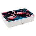 thumbnail image 1 of Flamingo PU Leather Travel Jewelry Organizer Box with Removable Compartment and Bracelet Holder, 1 of 6