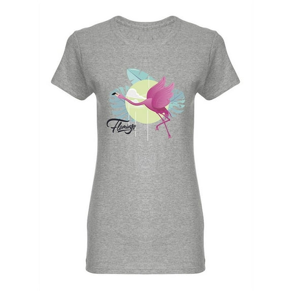 Flamingo Painting Classic Shaped T-Shirt Women -Image by Shutterstock, Female Medium