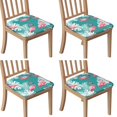 thumbnail image 1 of Flamingo and Palm Leaves Tropical Hawaii Seat Covers for Dining Room Chairs Set Of 4,Stretch Printed Washable Chair Seat Cover with Elastic Ties and Button,Removable Waterproof Couch Cushion Covers, 1 of 6