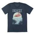thumbnail image 1 of Flamingo Palm Paradise Humor Graphic Navy Mens T-Shirt, 1 of 1