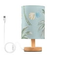 thumbnail image 1 of Flamingo Palm Trees Shells Table Lamp with USB Port LED Warm Light Lamp Night Light Home Decor, 1 of 7