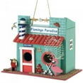 thumbnail image 1 of Home Decorative Flamingo Paradise Wood Bird House - Multicolor, 1 of 5