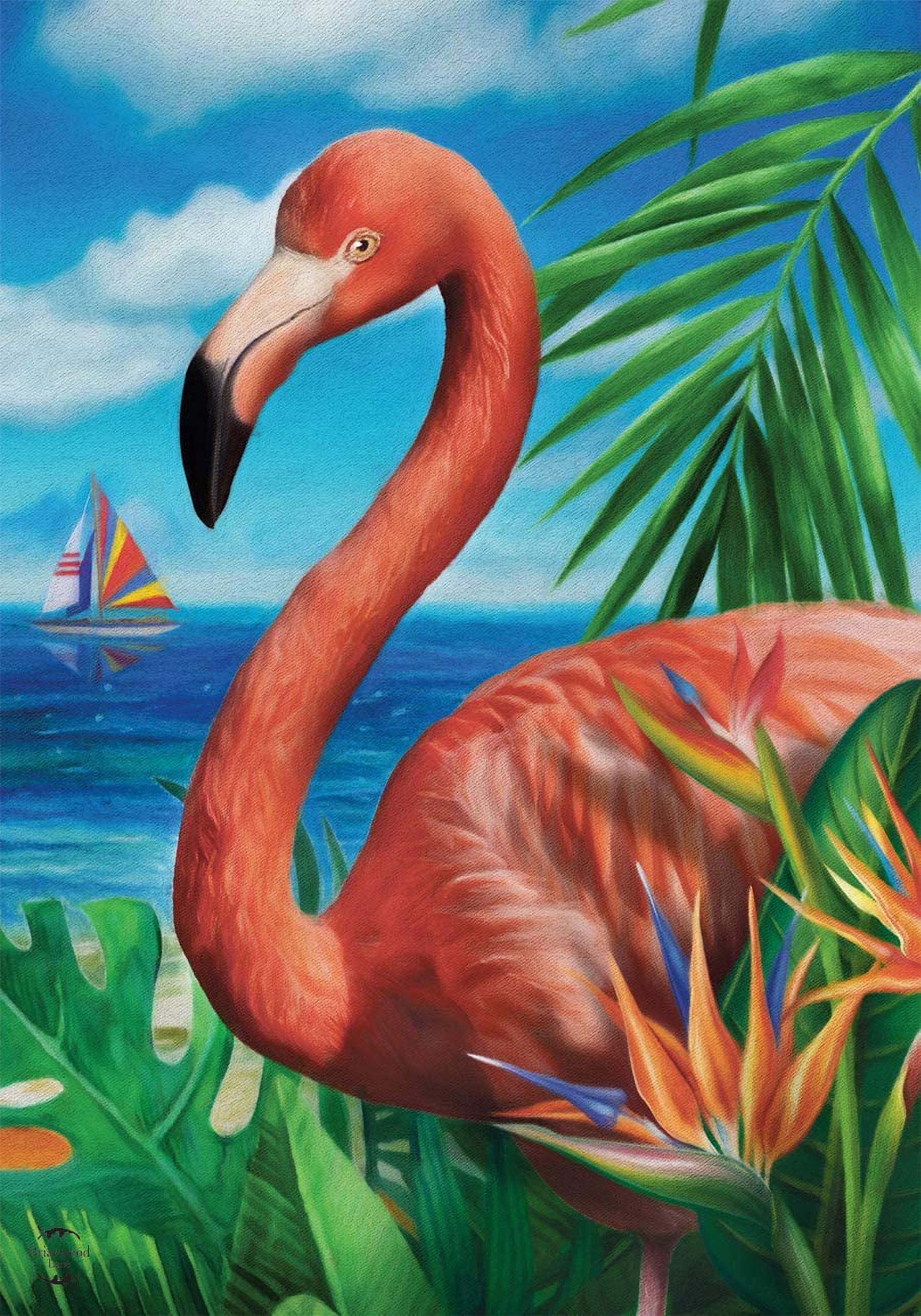 Flamingo Paradise Summer House Flag - Walmart.com