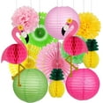 thumbnail image 1 of Flamingo Party Decorations, Hawaiian Party Supplies Flamingo Honeycomb Ball Paper Lanterns Tissue Paper Fan for Birthday Luau Tropical Bachelorette Party, 1 of 7