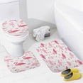 thumbnail image 1 of Flamingo Pattern 3 Piece Bath Rugs Mat Set, Flannel Mats, Machine Washable Carpets Mat for Bathroom Kitchen, Tub Toilet Contour Mat Lid Cover, 1 of 7