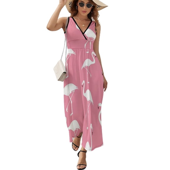 Flamingo Pattern Art Sleeveless Dress Women's Summer Suit Dresses for Women 2025 Luxury Party Dress
