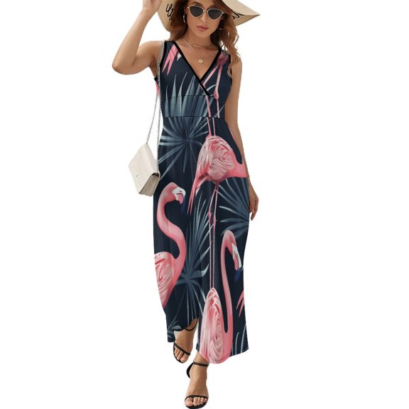Flamingo Pattern Art Sleeveless Dress Women's Summer Suit Dresses for Women 2025 Luxury Party Dress