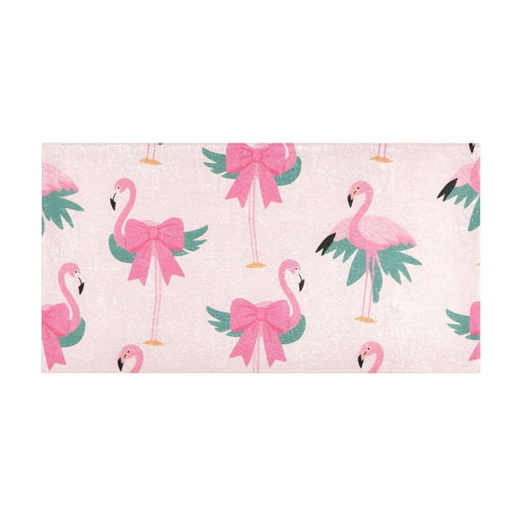 Flamingo Pattern Bath Mat 39x20 Inch Soft Absorbent Non-Slip Plush Bathroom Rug for Floor