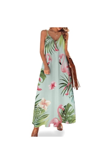 chinese dress ladies Flamingo Print Striped Dress, Flamingo / 6T