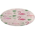 thumbnail image 1 of Flamingo Pattern Floral Medallion Round Rug - Small Round Area Rug, Soft Non-Slip Machine Washable Bedroom Mat Indoor Accent Entry Carpet for Office Desk Dorm Hallway, 1 of 6