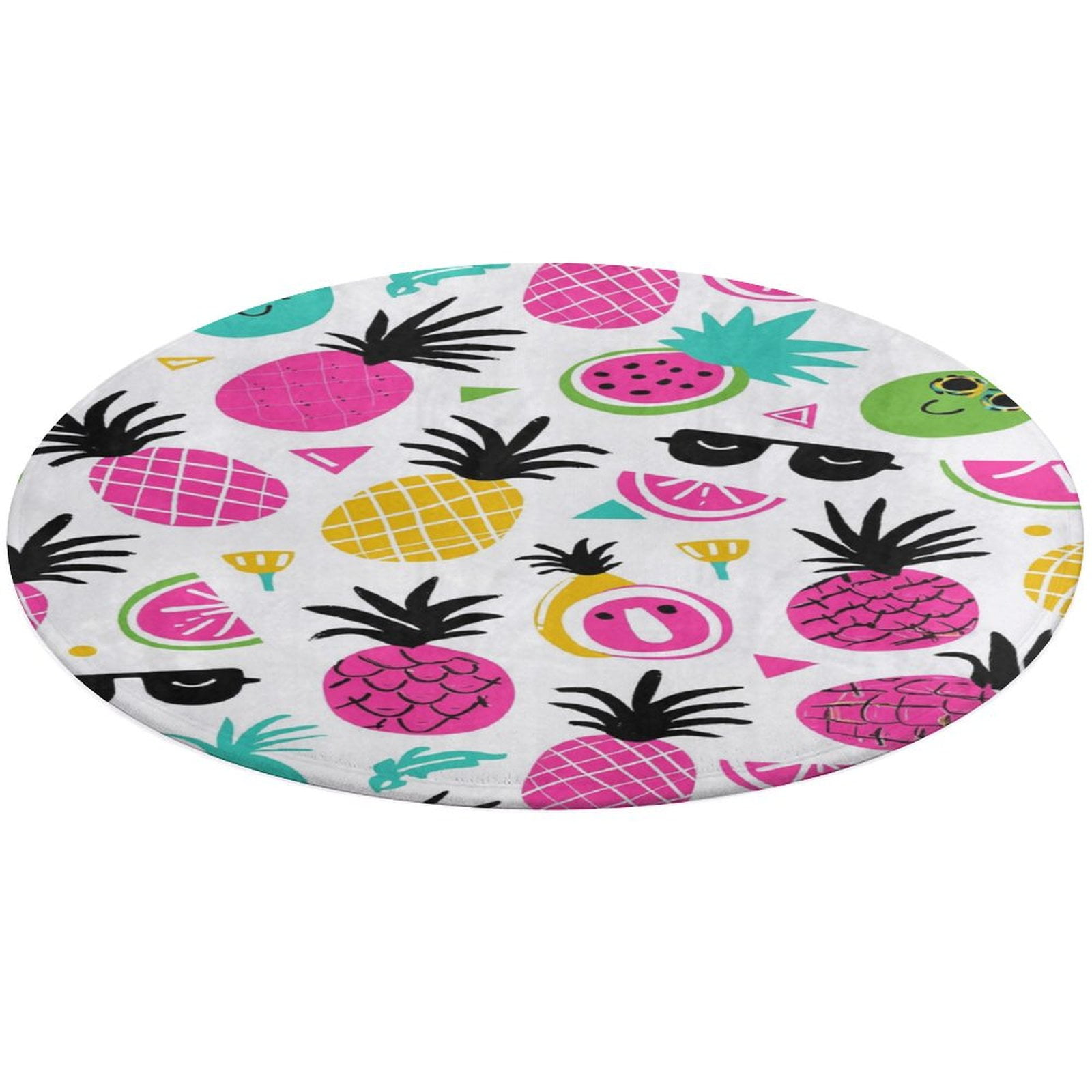 Flamingo Pattern Floral Medallion Round Rug - Small Round Area Rug ...