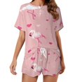 thumbnail image 1 of Flamingo Pattern Pajama Set for Women 2 Piece Sleepwear Loungewear Short Sleeve, 1 of 7