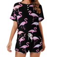 thumbnail image 1 of Flamingo Pattern Pajamas Set Womens Loungewear Sleepwear 2 Piece PJ Sets, 1 of 7