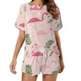thumbnail image 1 of Flamingo Pattern Pajamas Set Womens Loungewear Sleepwear 2 Piece PJ Sets, 1 of 7