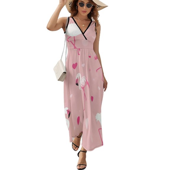 Flamingo Pattern Pattern Design Sleeveless Dress Summer Clothes for Women Women's Clothing 2025
