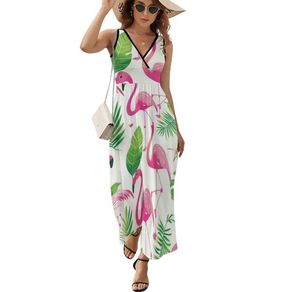 Flamingo Pattern Pattern Design Sleeveless Dress Summer Clothes for Women Women's Clothing 2025