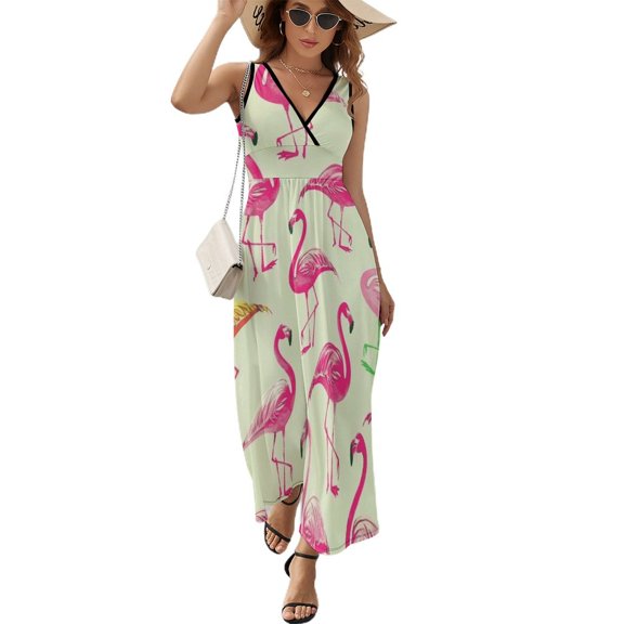 Flamingo Pattern Pattern Design Sleeveless Dress Summer Clothes for Women Women's Clothing 2025