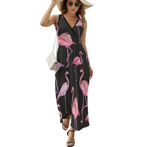 Flamingo Pattern Pattern Design Sleeveless Dress Summer Clothes for Women Women's Clothing 2025