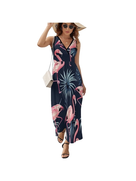 Flamingo Pattern Pattern Design Sleeveless Dress Summer Clothes for Women Women's Clothing 2025