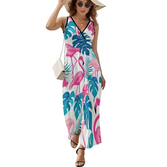 Flamingo Pattern Pattern Design Sleeveless Dress Summer Clothes for Women Women's Clothing 2025