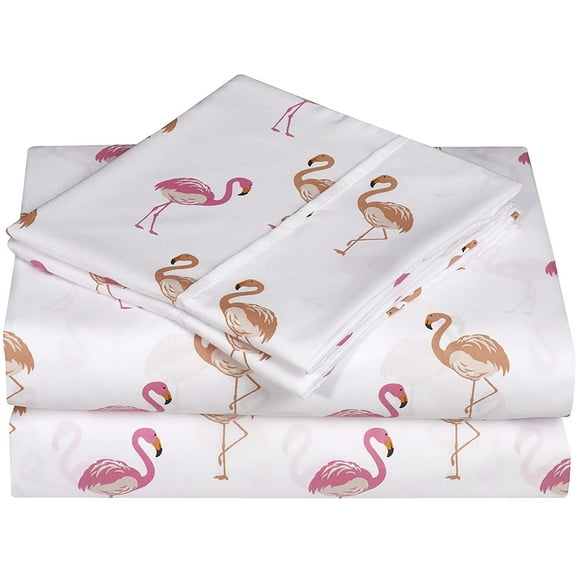 Flamingo Pattern Percale Bedding Set Queen Flamingo