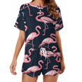 thumbnail image 1 of Flamingo Pattern Print Women'S Pajamas Set Summer Sleepwear Sets 2 Piece Lounge Set, 1 of 7