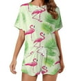 thumbnail image 1 of Flamingo Pattern Print Women'S Pajamas Set Summer Sleepwear Sets 2 Piece Lounge Set, 1 of 7