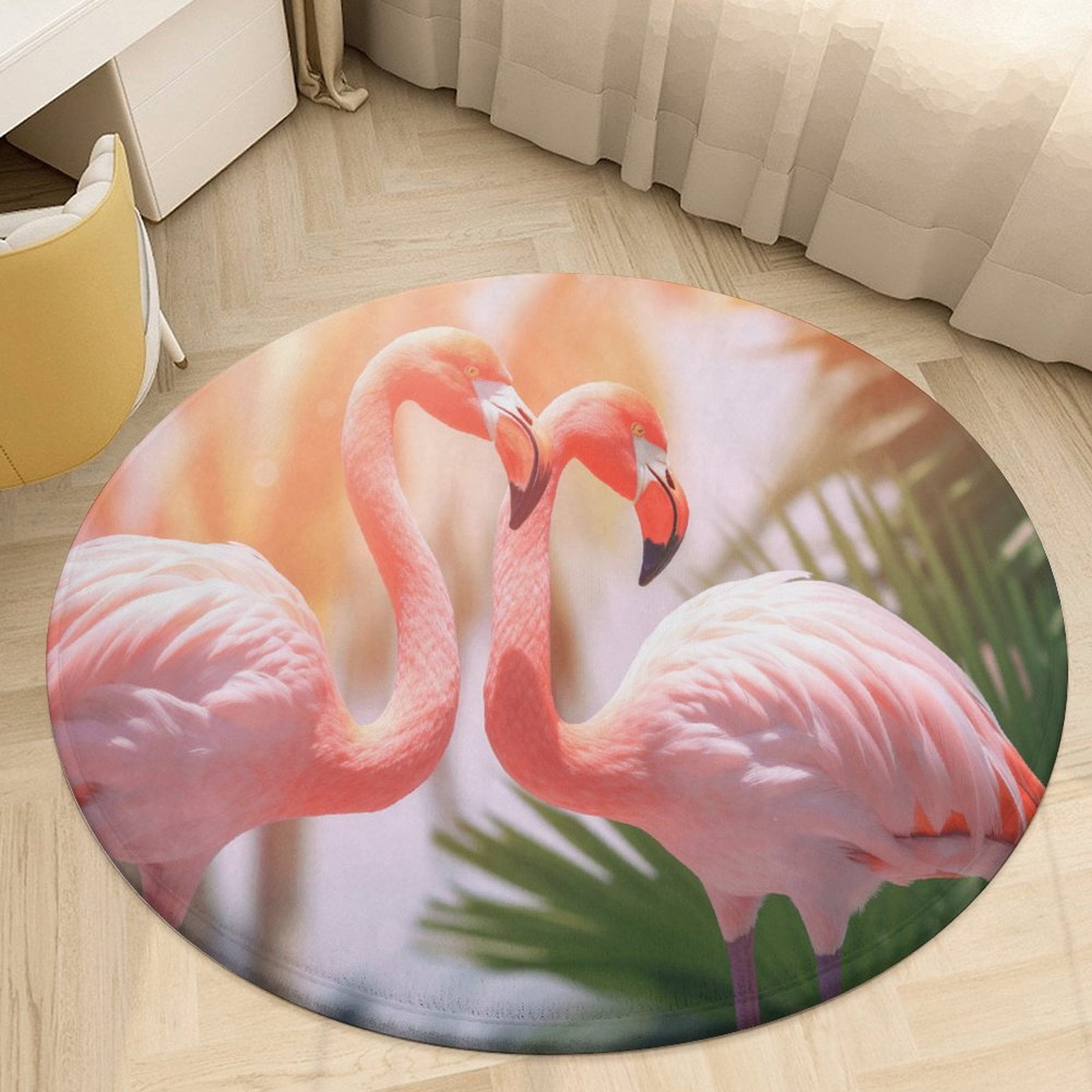Flamingo Pattern Round Area Rugs for Bedroom Living Room, 6FT Soft ...