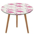thumbnail image 1 of Flamingo Pattern Round Fitted Tablecloth with Elastic Edge Outdoor Tablecloth Washable Round Table Cover Reusable Tablecloths for Kitchen Picnic Party Fits 40-54" Diameternd Tables, 1 of 5